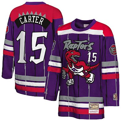 Youth Mitchell & Ness Vince Carter Purple Toronto Raptors Maxxed Out 2.0 Fashion Hockey Jersey