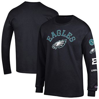 Men's Champion Black Philadelphia Eagles Seal Long Sleeve T-Shirt