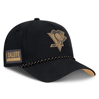 Men's Fanatics Black Pittsburgh Penguins Military Appreciation Authentic Pro A-Frame Adjustable Hat