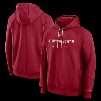 Men's Nike Garnet Florida State Seminoles 2025 Courtside Basketball Practice Raglan Dri-FIT Hoodie