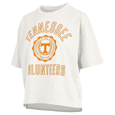 Women's Pressbox White Tennessee Volunteers Motley Crew Bishop Waist Length Oversized T-Shirt