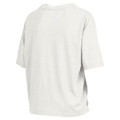 Women's Pressbox White Tennessee Volunteers Motley Crew Bishop Waist Length Oversized T-Shirt