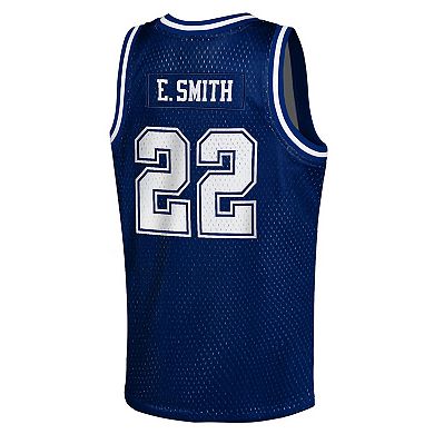 Youth Mitchell & Ness Emmitt Smith Navy Dallas Cowboys Retired Player NFL Basketball Fashion Jersey