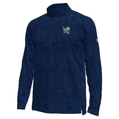 Men's Under Armour Navy Notre Dame Fighting Irish Hockey Leprechaun Tech Quarter-Zip Top
