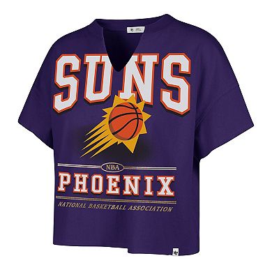 Women's '47 Purple Phoenix Suns Elation Oversized Notch Neck T-Shirt