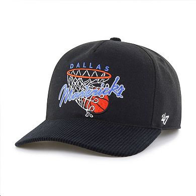 Men's '47 Black Dallas Mavericks Nothing But Net Hitch Adjustable Hat
