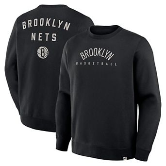 Men's Fanatics Black Brooklyn Nets Crossover Collection Defensive Rotation Drill Premium Pullover Sweatshirt