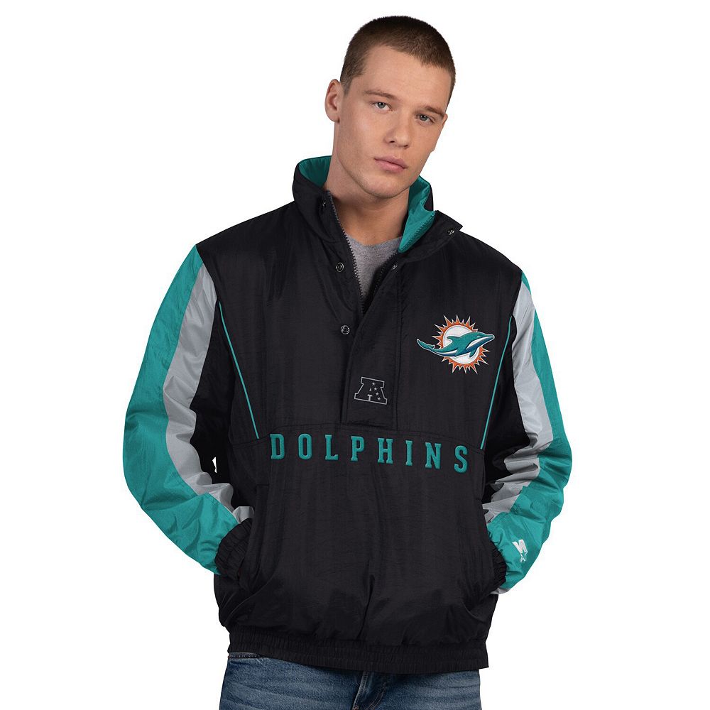 NFL Dolphins スタジャン M ブラック/ターコイズ Men's Starter Black Miami Dolphins Thursday Night Gridiron Half
