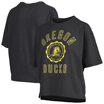 Women's Pressbox Black Oregon Ducks Motley Crew Bishop Waist Length Oversized T-Shirt