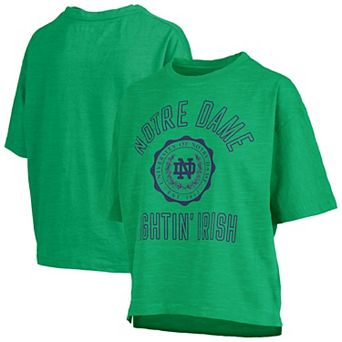 Women's Pressbox Kelly Green Notre Dame Fighting Irish Motley Crew Bishop Waist Length Oversized T-Shirt
