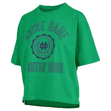 Women's Pressbox Kelly Green Notre Dame Fighting Irish Motley Crew Bishop Waist Length Oversized T-Shirt