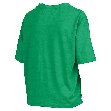 Women's Pressbox Kelly Green Notre Dame Fighting Irish Motley Crew Bishop Waist Length Oversized T-Shirt