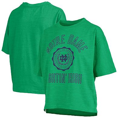 Women's Pressbox Kelly Green Notre Dame Fighting Irish Motley Crew Bishop Waist Length Oversized T-Shirt