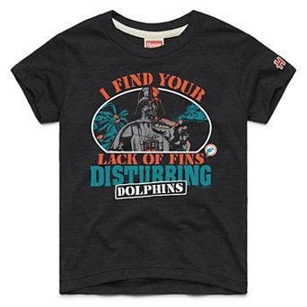 Youth Homage Black Miami Dolphins Star Wars x NFL Tri-Blend T-Shirt