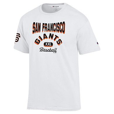 Men's Champion White San Francisco Giants 3-Hit Jersey T-Shirt