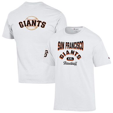 Men's Champion White San Francisco Giants 3-Hit Jersey T-Shirt