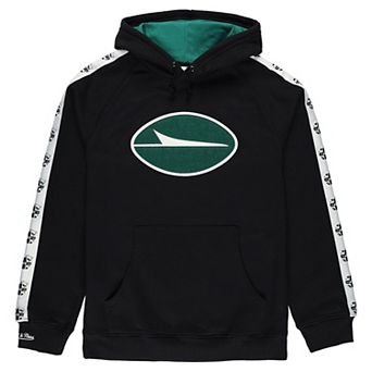 Men's Mitchell & Ness Black New York Jets In London Big Logo Raglan Hoodie