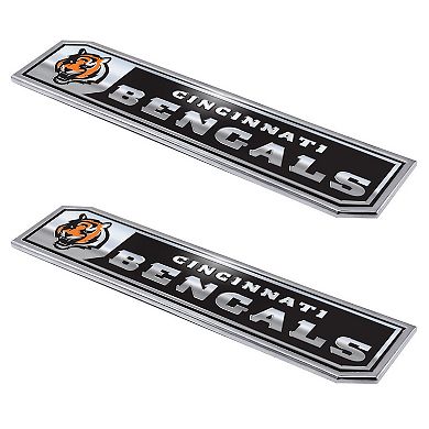 Logo Brands Cincinnati Bengals 2-Pack Embossed Truck Emblem Set
