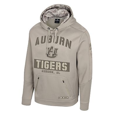 Men's Colosseum Oatmeal Auburn Tigers Operation Hat Trick Battalion Hoodie