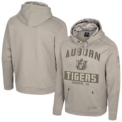 Men's Colosseum Oatmeal Auburn Tigers Operation Hat Trick Battalion Hoodie