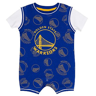 Infant Outerstuff Royal Golden State Warriors Logo Mania Romper