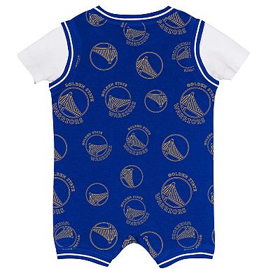 Infant Outerstuff Royal Golden State Warriors Logo Mania Romper
