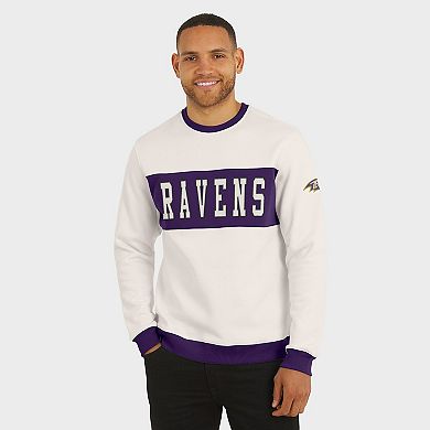 Men's Darius Rucker Collection by Fanatics Cream Baltimore Ravens Colorblock Pullover Sweatshirt