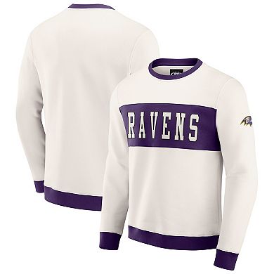 Men's Darius Rucker Collection by Fanatics Cream Baltimore Ravens Colorblock Pullover Sweatshirt