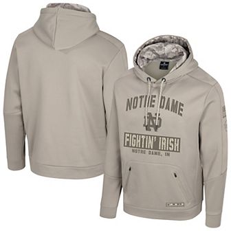 Men's Colosseum Oatmeal Notre Dame Fighting Irish Operation Hat Trick Battalion Hoodie Sweatshirt