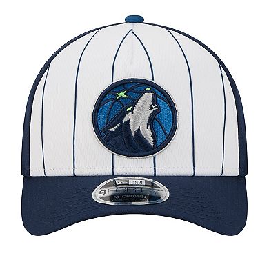 Men's New Era White/Navy Minnesota Timberwolves 2025 NBA Tip Off M-Crown A-Frame 9FORTY Adjustable Hat