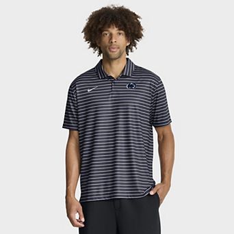 Men's Nike Navy Penn State Nittany Lions 2025 Coaches Premium Tour Stripe Dri-FIT Polo
