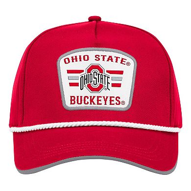 Men's Colosseum Scarlet Ohio State Buckeyes Hits the Road Podium Adjustable Hat
