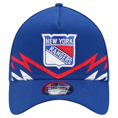 Men's New Era Blue New York Rangers 39THIRTY A-Frame Perforated Flex Hat