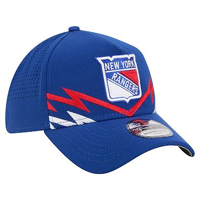 Men's New Era Blue New York Rangers 39THIRTY A-Frame Perforated Flex Hat