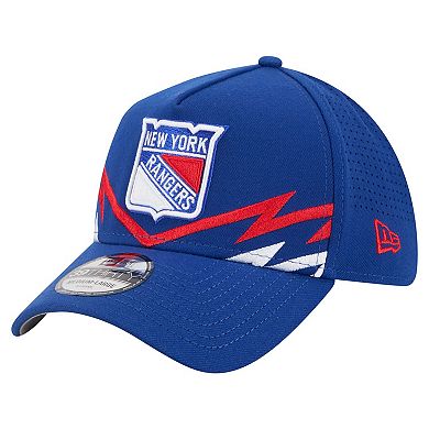 Men's New Era Blue New York Rangers 39THIRTY A-Frame Perforated Flex Hat