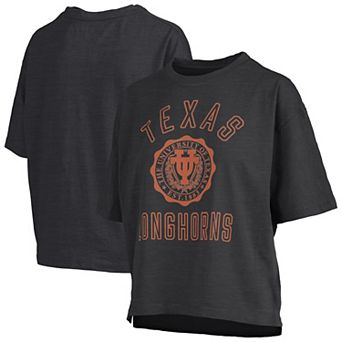 Women's Pressbox Black Texas Longhorns Motley Crew Bishop Waist Length Oversized T-Shirt
