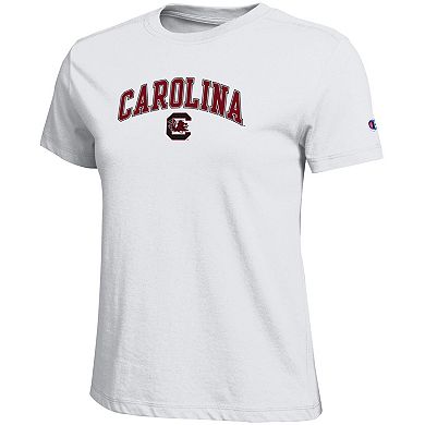 Women's Champion White South Carolina Gamecocks Arched Over Logo T-Shirt