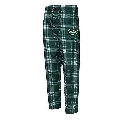 Men's Concepts Sport Green/Heather Gray New York Jets Regulate Long Sleeve T-Shirt and Plaid Pant Set
