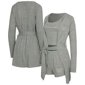 "Women's Concepts Sport Heather Gray Washington Commanders Rigor Tank, Short & Robe Set"