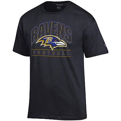 Men's Champion Black Baltimore Ravens Football T-Shirt