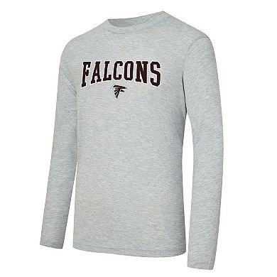 Men's Concepts Sport Red/Heather Gray Atlanta Falcons Regulate Long Sleeve T-Shirt and Plaid Pant Set