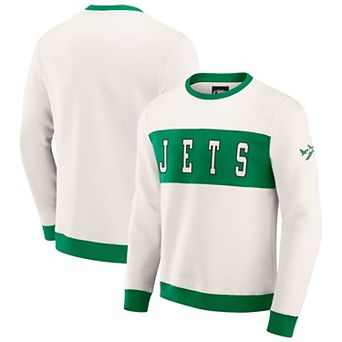 Men's Darius Rucker Collection by Fanatics Cream New York Jets Colorblock Pullover Sweatshirt