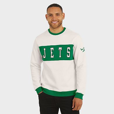 Men's Darius Rucker Collection by Fanatics Cream New York Jets Colorblock Pullover Sweatshirt