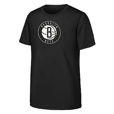 Youth Outerstuff Black Brooklyn Nets Primary Logo T-Shirt