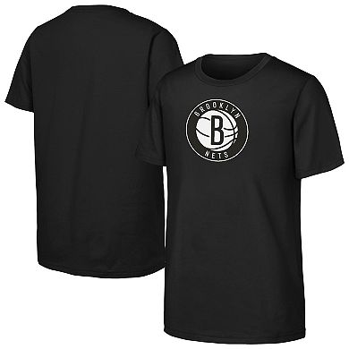 Youth Outerstuff Black Brooklyn Nets Primary Logo T-Shirt