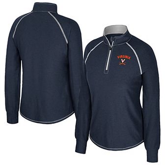 Women's Colosseum Navy Virginia Cavaliers Bikram Raglan Quarter-Zip Top