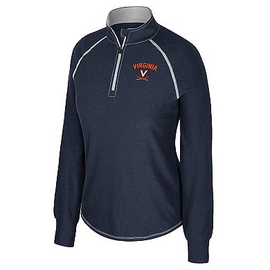 Women's Colosseum Navy Virginia Cavaliers Bikram Raglan Quarter-Zip Top