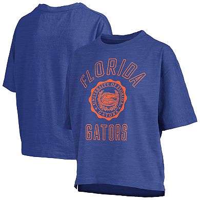 Women's Pressbox Royal Florida Gators Motley Crew Bishop Waist Length Oversized Slub T-Shirt