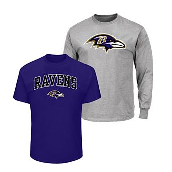 Men's Fanatics Purple/Heather Gray Baltimore Ravens Big & Tall 2-Pack T-Shirt Set