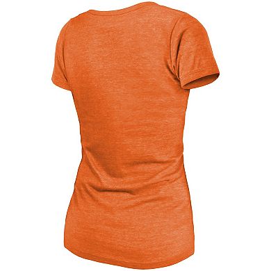 Women's Majestic Threads Orange Detroit Tigers Khaki Wacky Co-op Tri-Blend T-Shirt